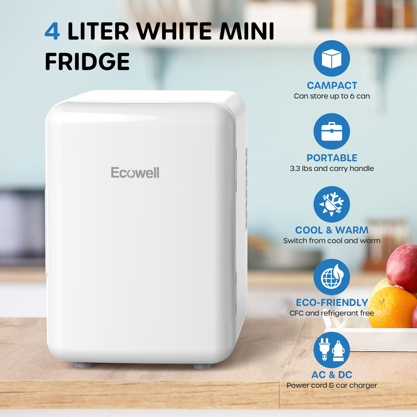 ECOWELL tragbarer Mini-Kühlschrank