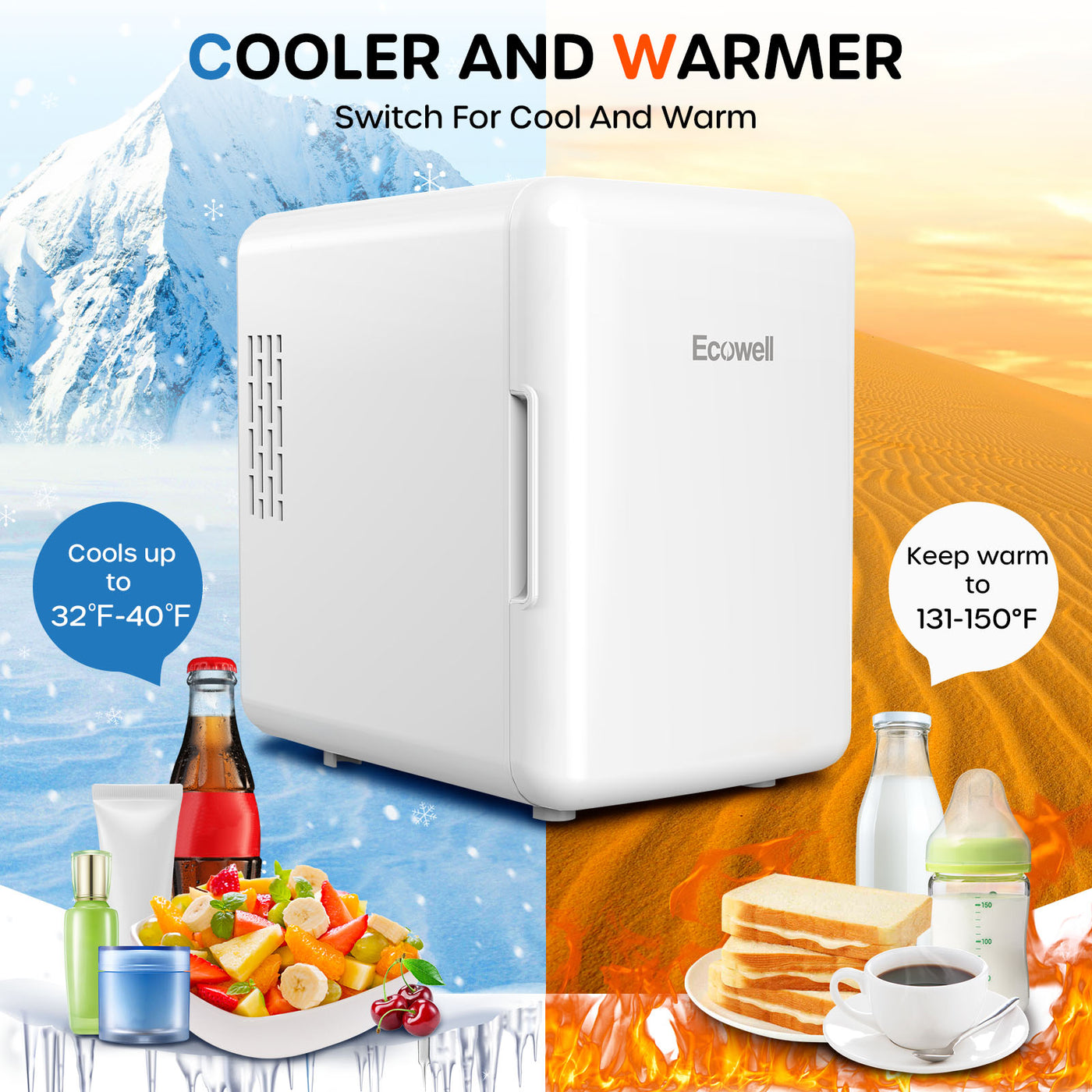 Ecowell -  Versatile mini frigorifero 