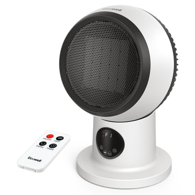 ECOWELL- Adjustable Electric Desk Heater Fan Combo W/ Remote