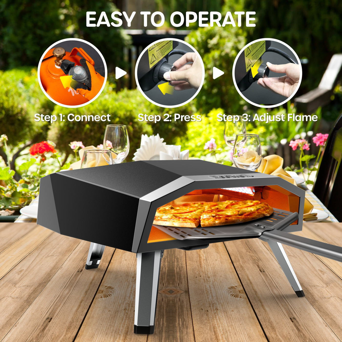 ECOWELL 16” Gas Outdoor Pizza Oven
